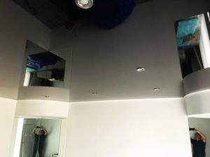 black glossy membrane ceiling